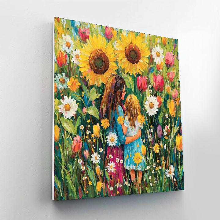 Cuddles In A Flower Field DIY Paint By Numbers