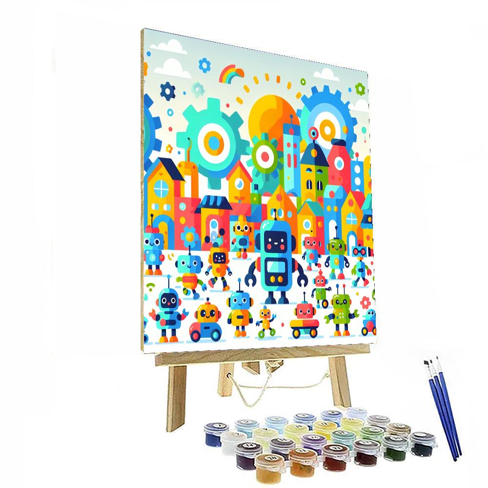 Fantasy Robot World Paint By Numbers