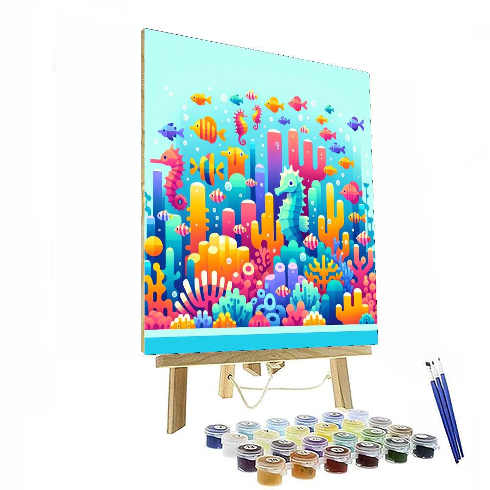 Colorful Ocean Reef Paint By Numbers Art