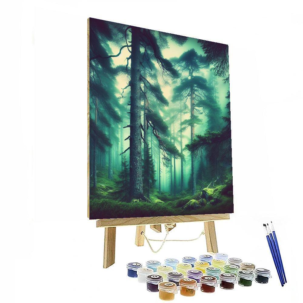 Mystic Nordic Forest Painting Number Kit
