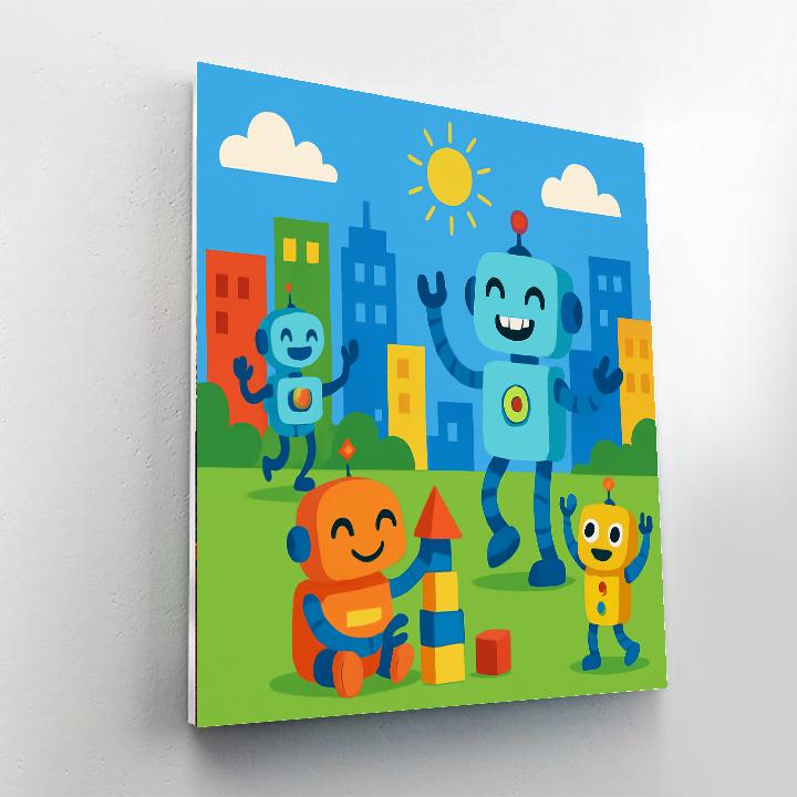 Colorful Robot Revolution DIY Paint By Numbers