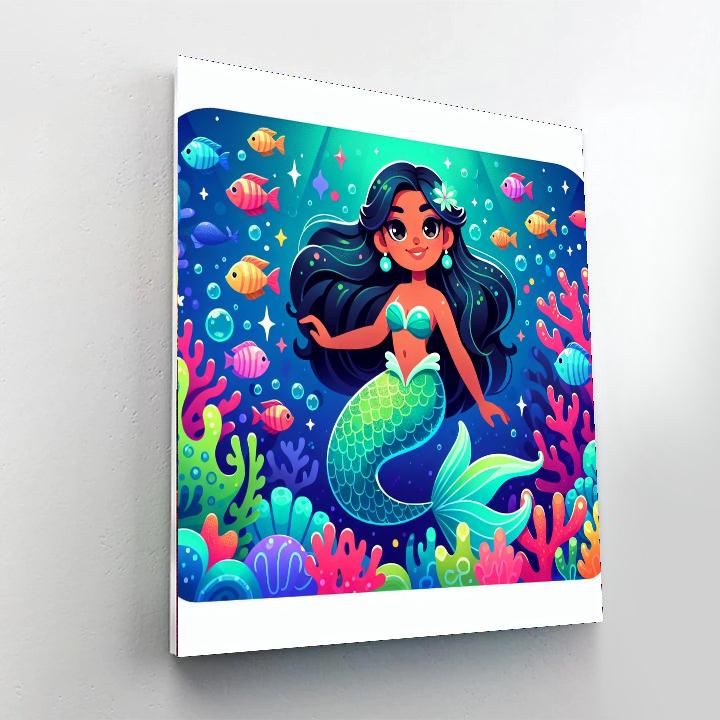 Glittering Mermaid Number Painting