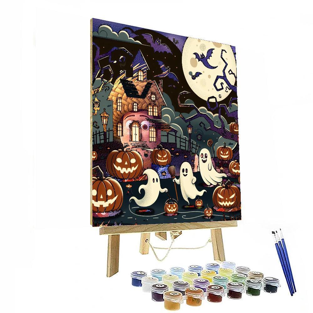 Spooky Halloween Haunt Painting Number Kit