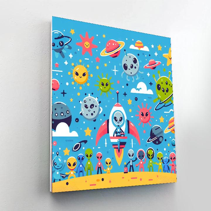 Friendly Alien's Galaxy Painting Number Kit