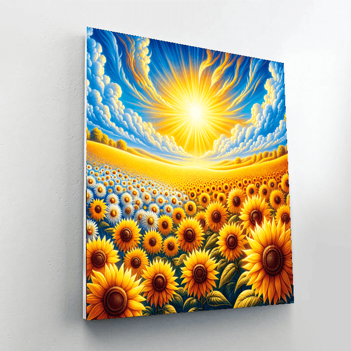 Peaceful Sunflower Retreat Paint By Number