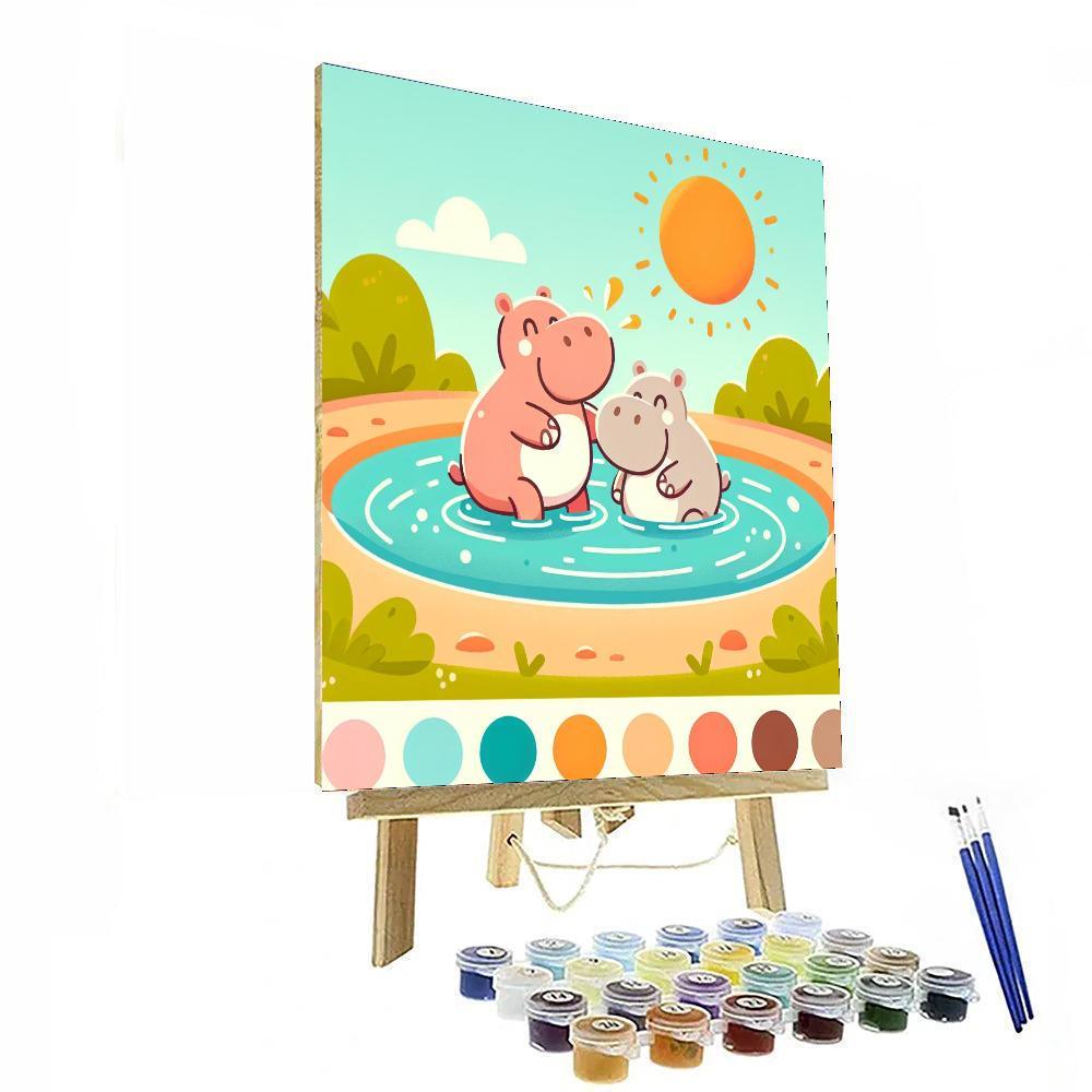 Happy Hippo Splash Paint By Number