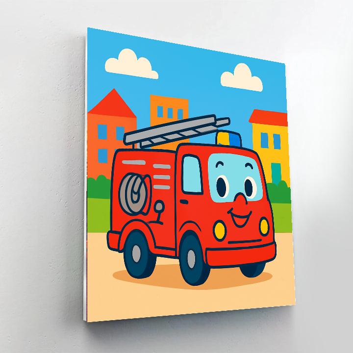 Happy Firetruck Paint By Numbers