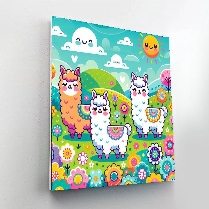Adorable Alpaca Farm Painting Number Kit
