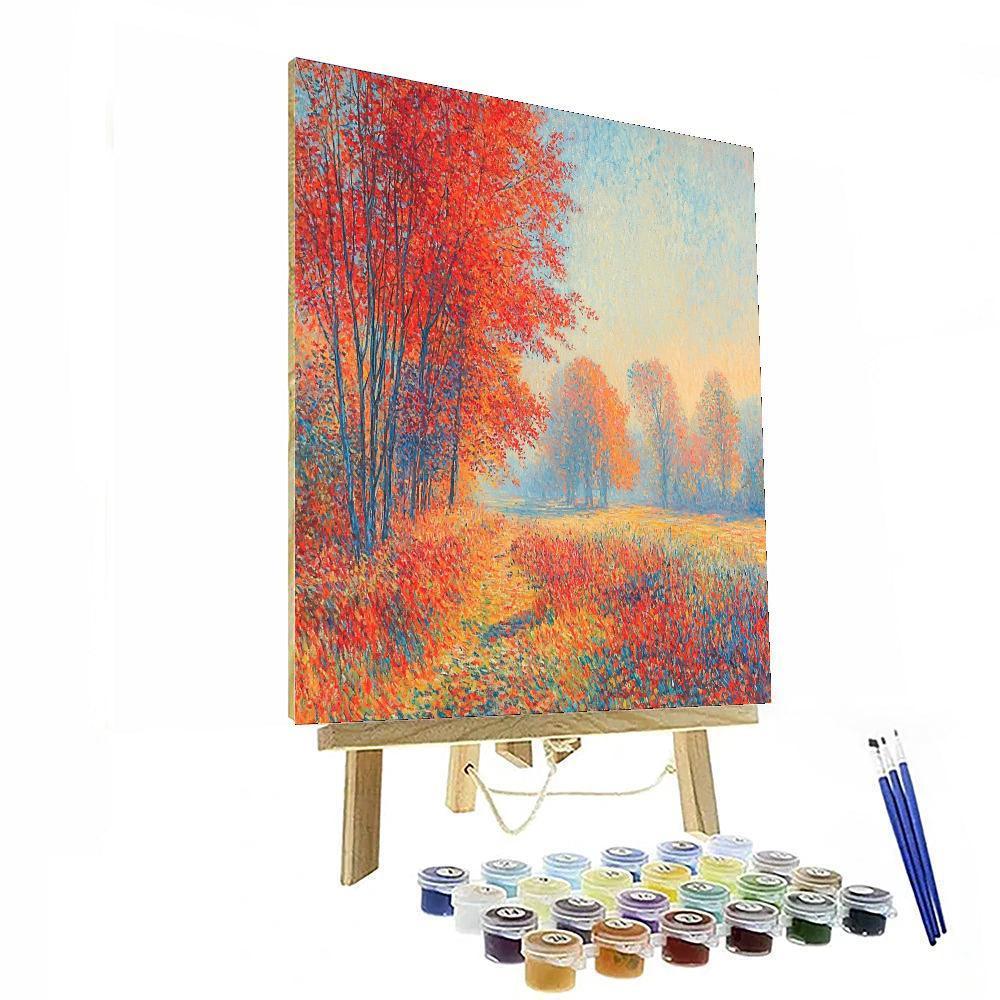 Claude Monet Inspired Journey Through Autumn  Paint By Numbers