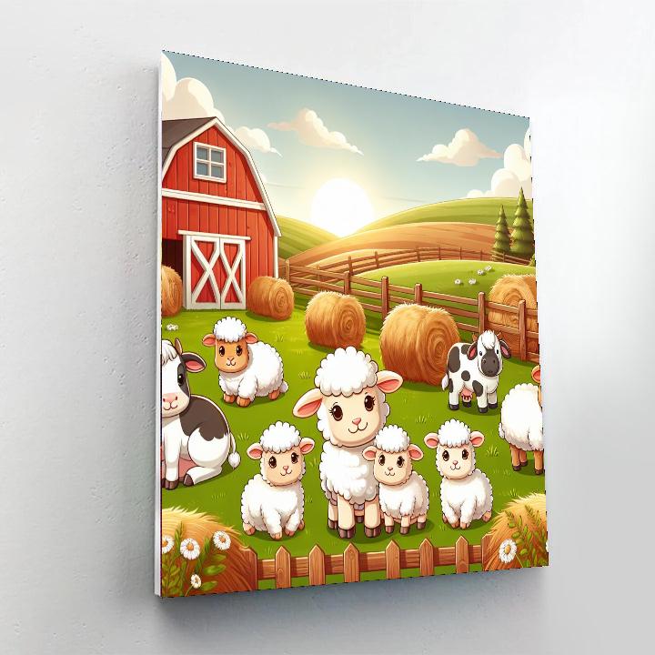 Cuddle Club At The Farm Number Painting