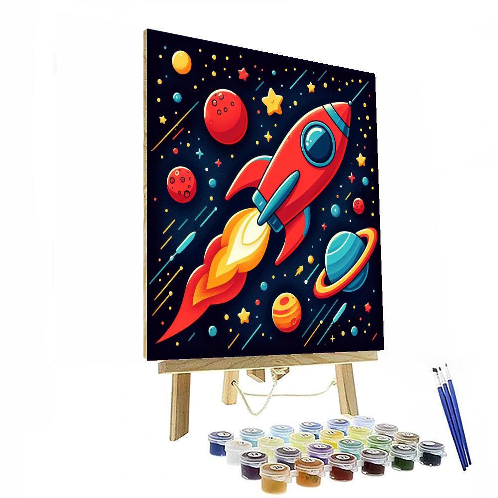 Space Explorer Rocket Adventure Painting By Numbers Kit
