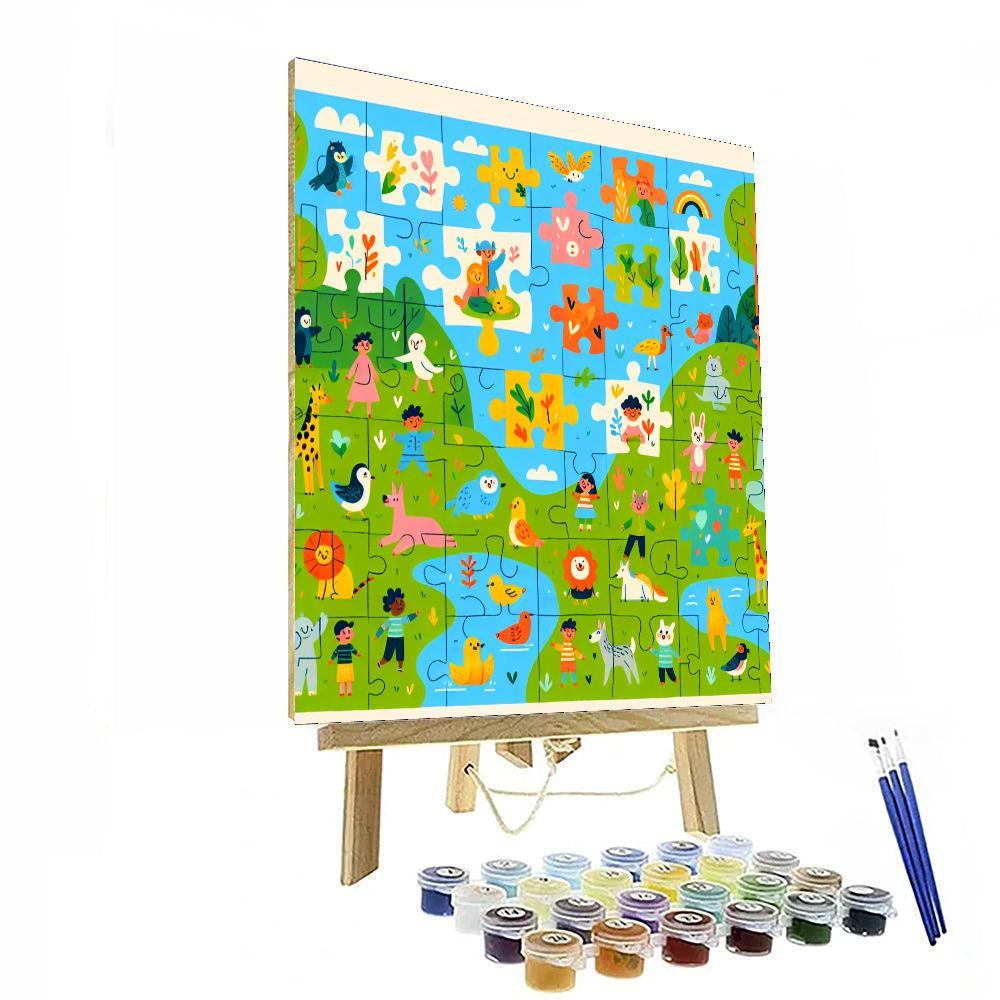 Jolly Jigsaw Puzzle Numbered Painting Kits