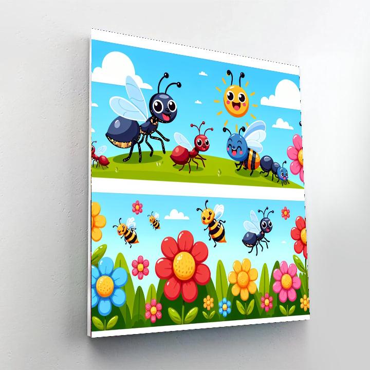 Busy Bugs At Work Paint By Number