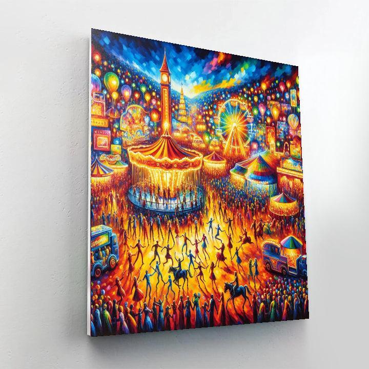 Colorful Carnival Lights Paint By Number