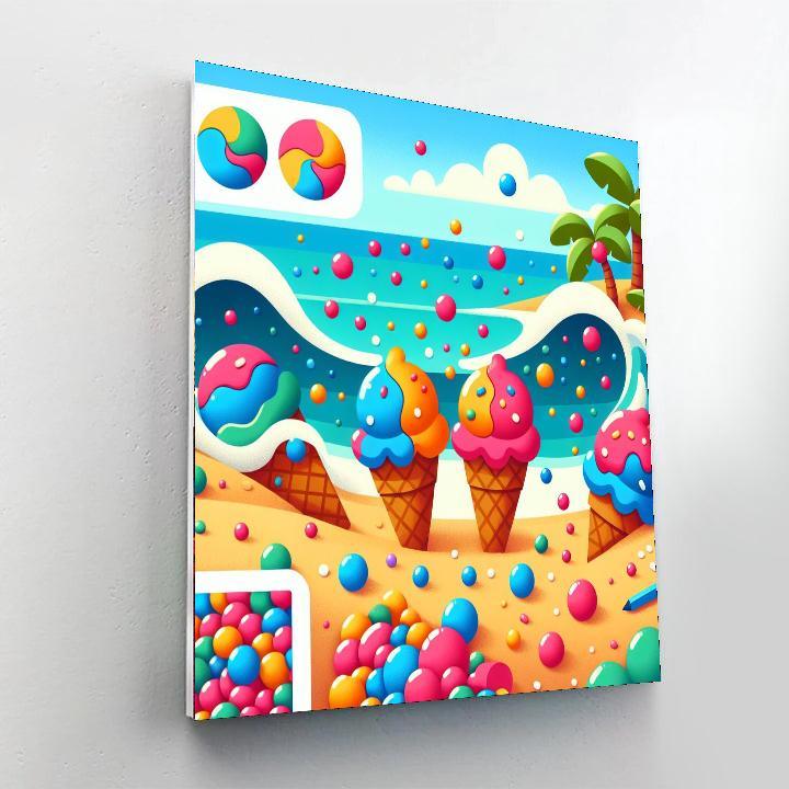 Ice Cream Island Getaway Painting Number Kit