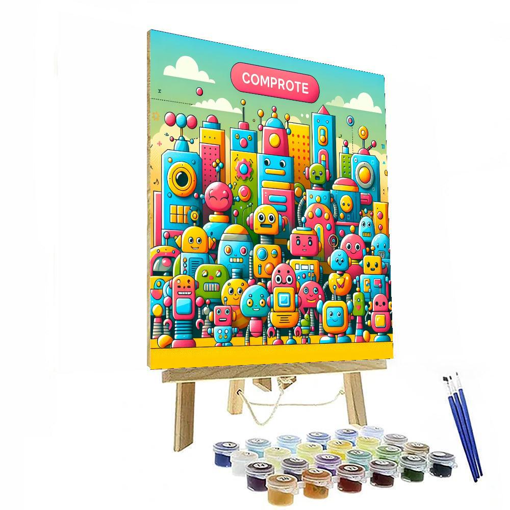 Robot Exploration City Paint By Numbers