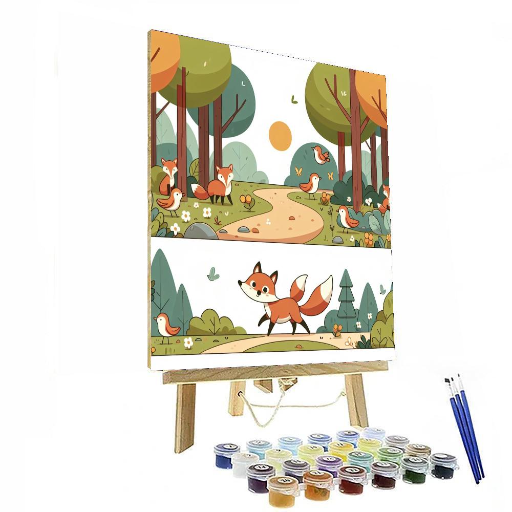 Friendly Woodland Walk Paint By Numbers Art