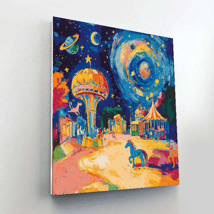 Marc Chagall Inspired Whimsical Galactic Carnival  Paint By Number