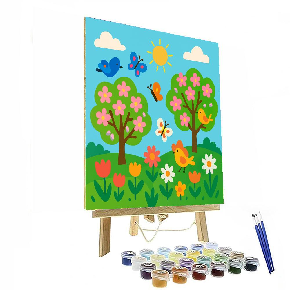 Cheerful Spring Blossom DIY Paint By Numbers