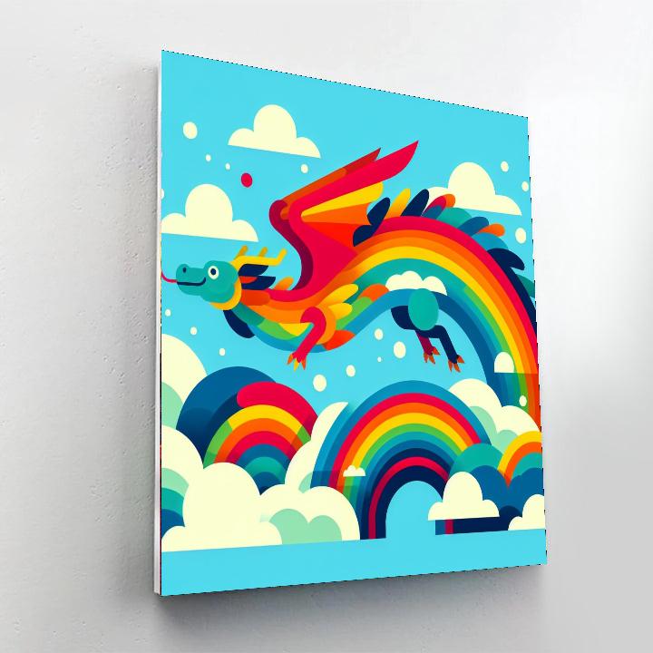 Rainbow Dragon Flight Paint By Numbers Art
