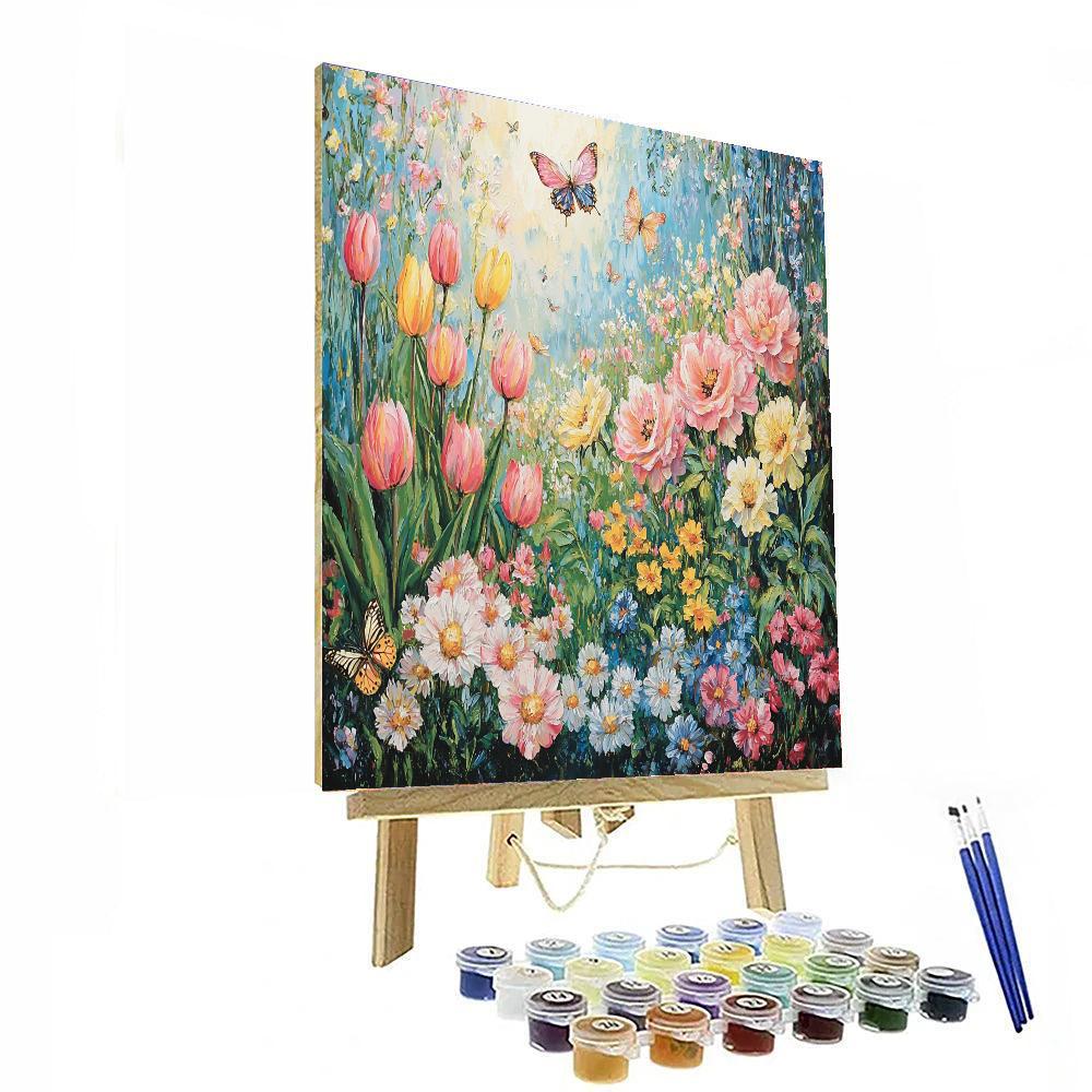 Monet Inspired Whimsical Floral Wonderland  Paint By Color
