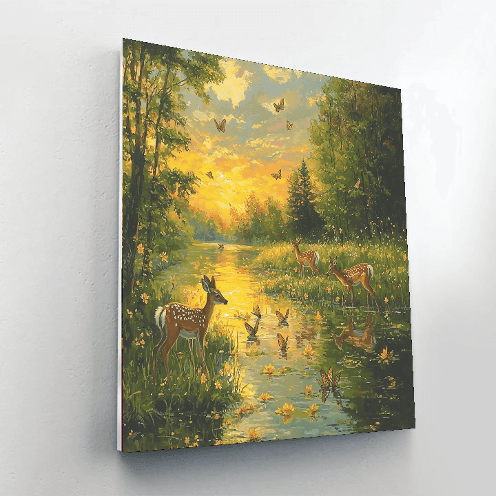 Monet Inspired Wildlife Reverie  Paint By Numbers Art