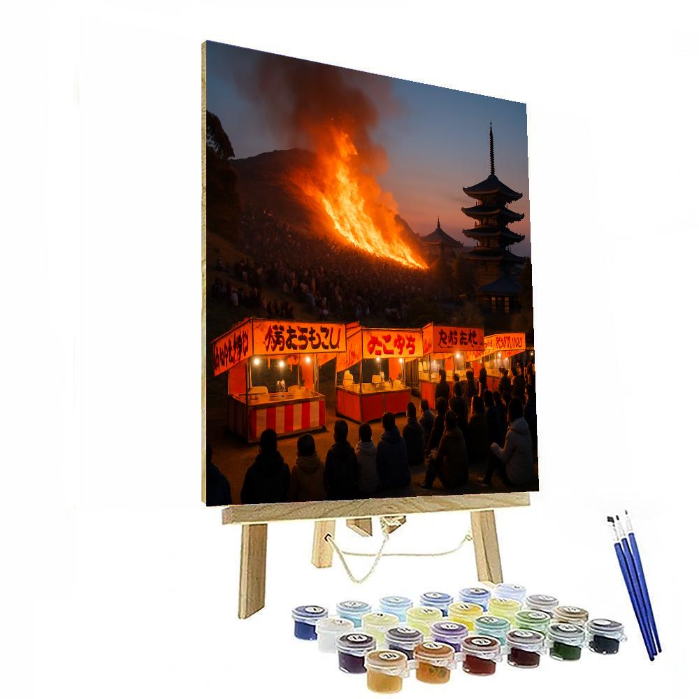 Yamayaki Festival - Nara, Japan Painting Number Kit