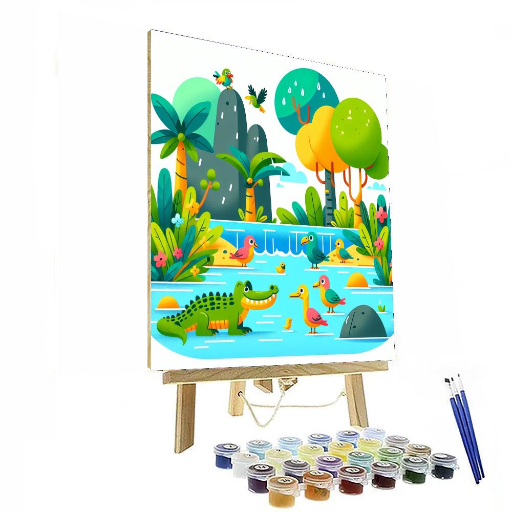 Jungle River Safari Paint By Number