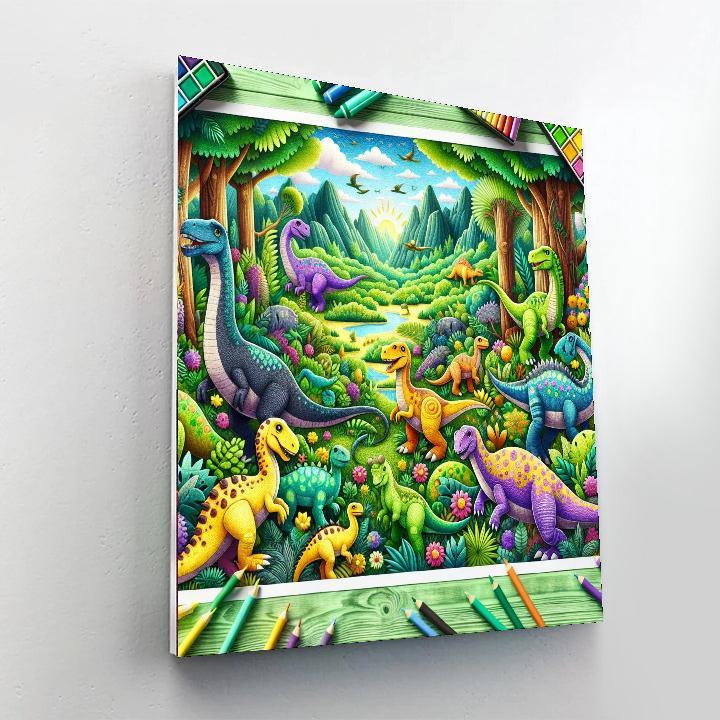 Adventurous Dinosaur Quest Paint By Numbers Art