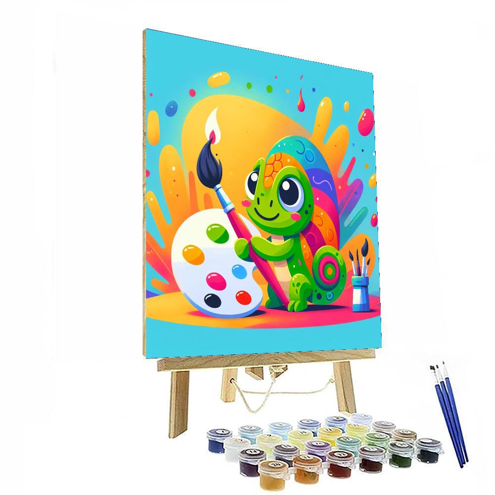 Artful Chameleon Number Painting