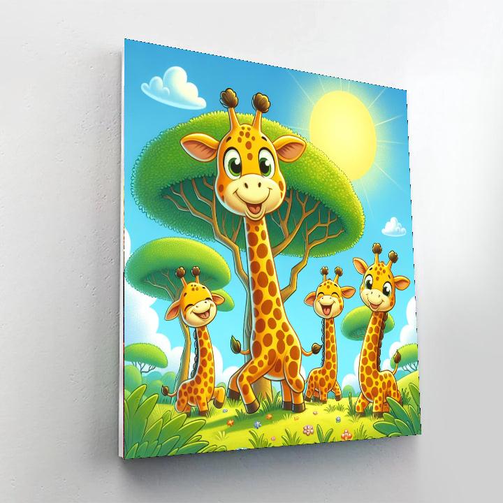 Giddy Giraffes Number Painting