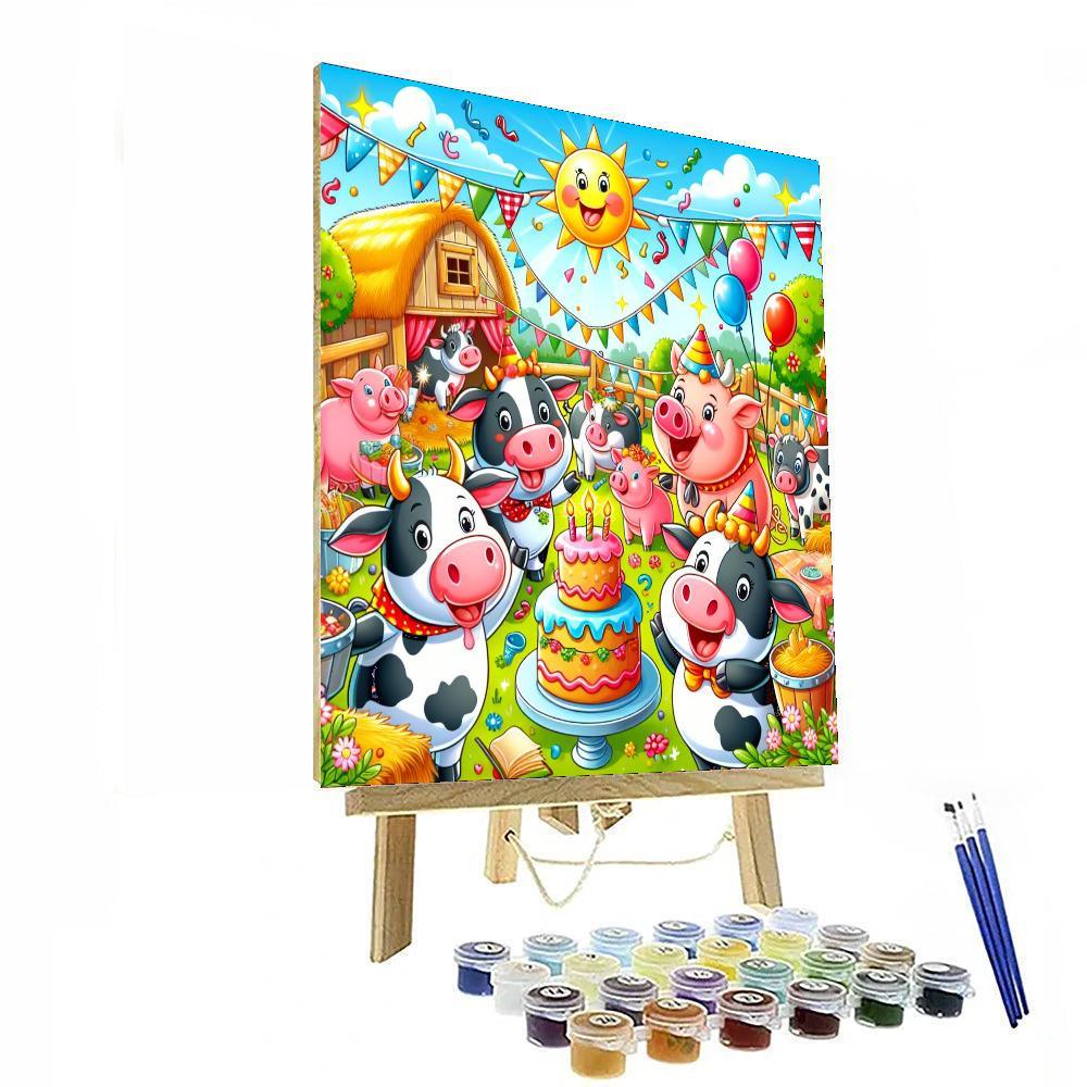 Lively Farmyard Celebration Numbered Painting Kits