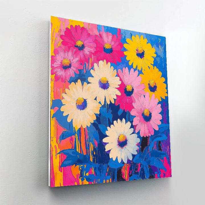 Andy Warhol Inspired Colorful Flower Explosion  Paint By Numbers Kits