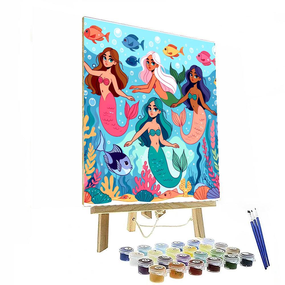 Playful Mermaids Paint By Numbers