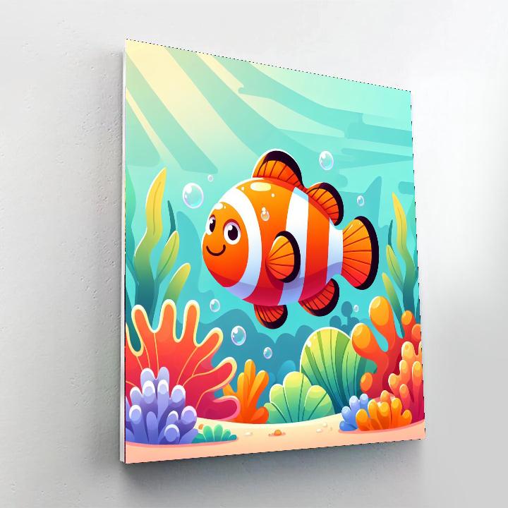 Cheerful Clownfish Adventure Painting Number Kit