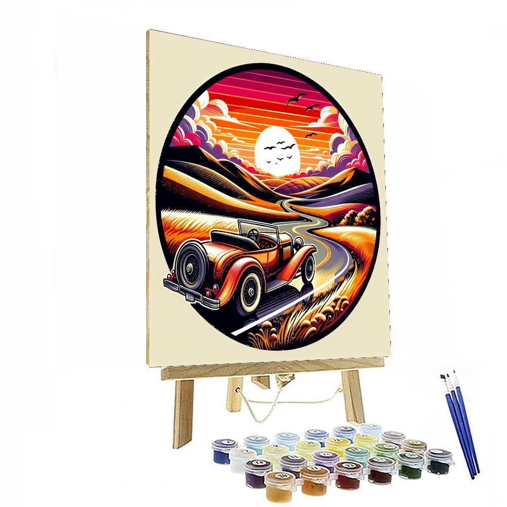 Cinematic Retro Roadster Paint By Numbers Art