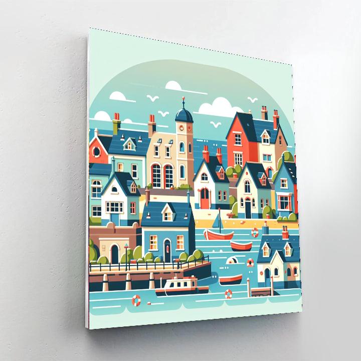 Seaside Village Exploration Paint By Number