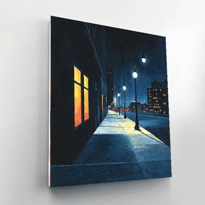 Edward Hopper Inspired Nighttime Citylights  Paint By Numbers Art