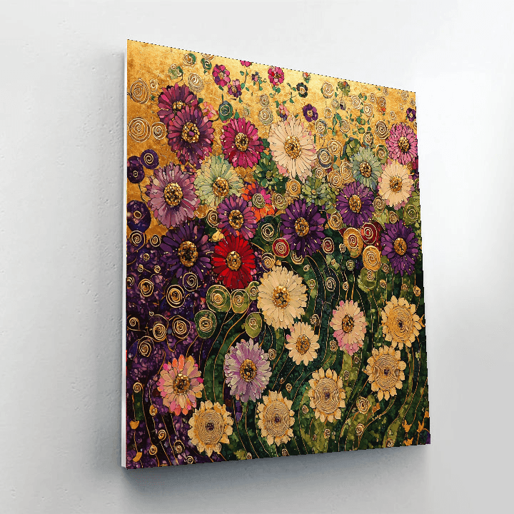 Gustav Klimt Inspired Dreamy Floral Composition  Paint By Numbers Art