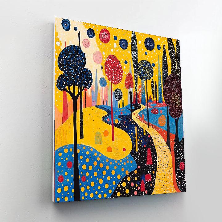 Yayoi Kusama Inspired Repetitive Dreamscape  Paint By Number