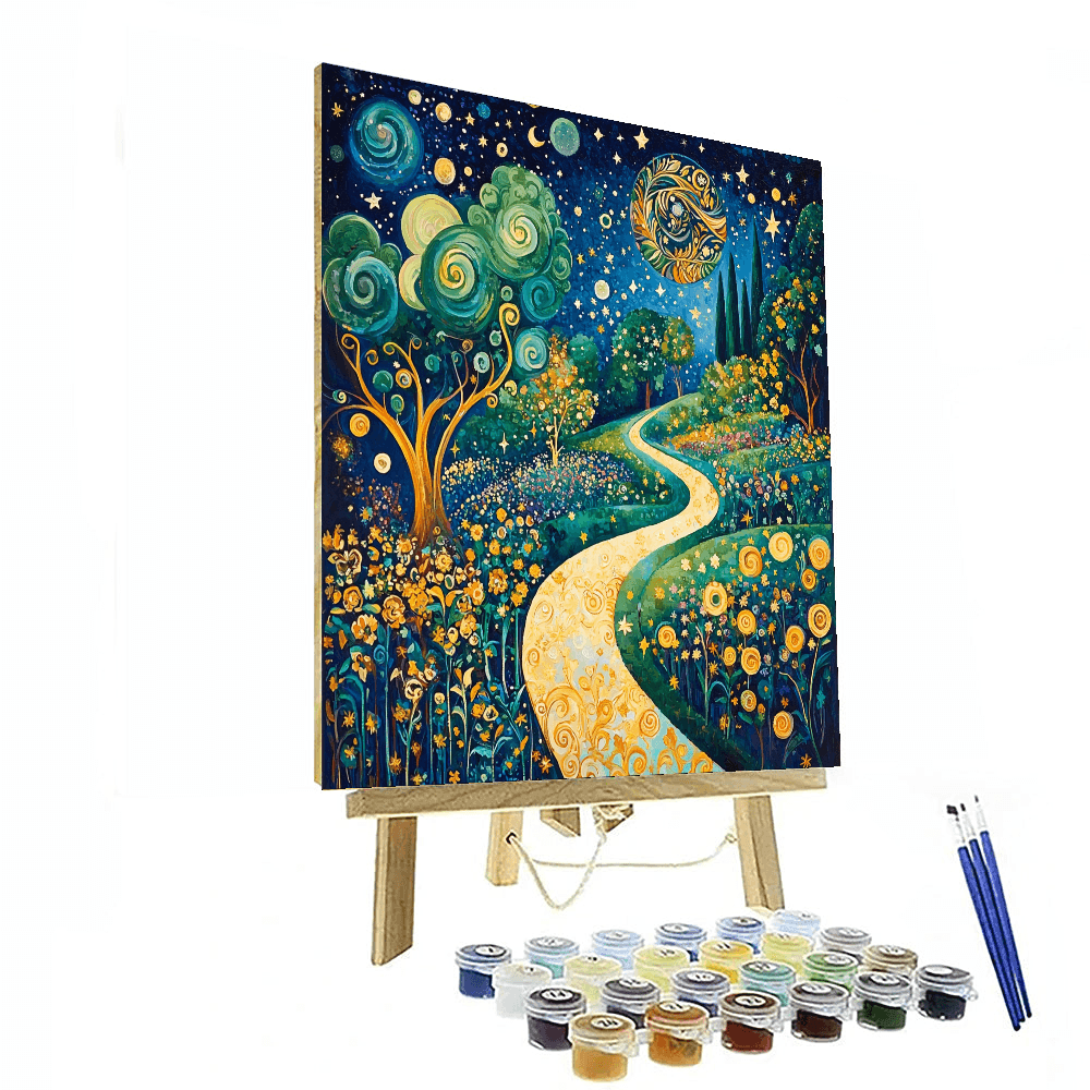 Gustav Klimt Inspired Celestial Garden Escape  Paint By Color