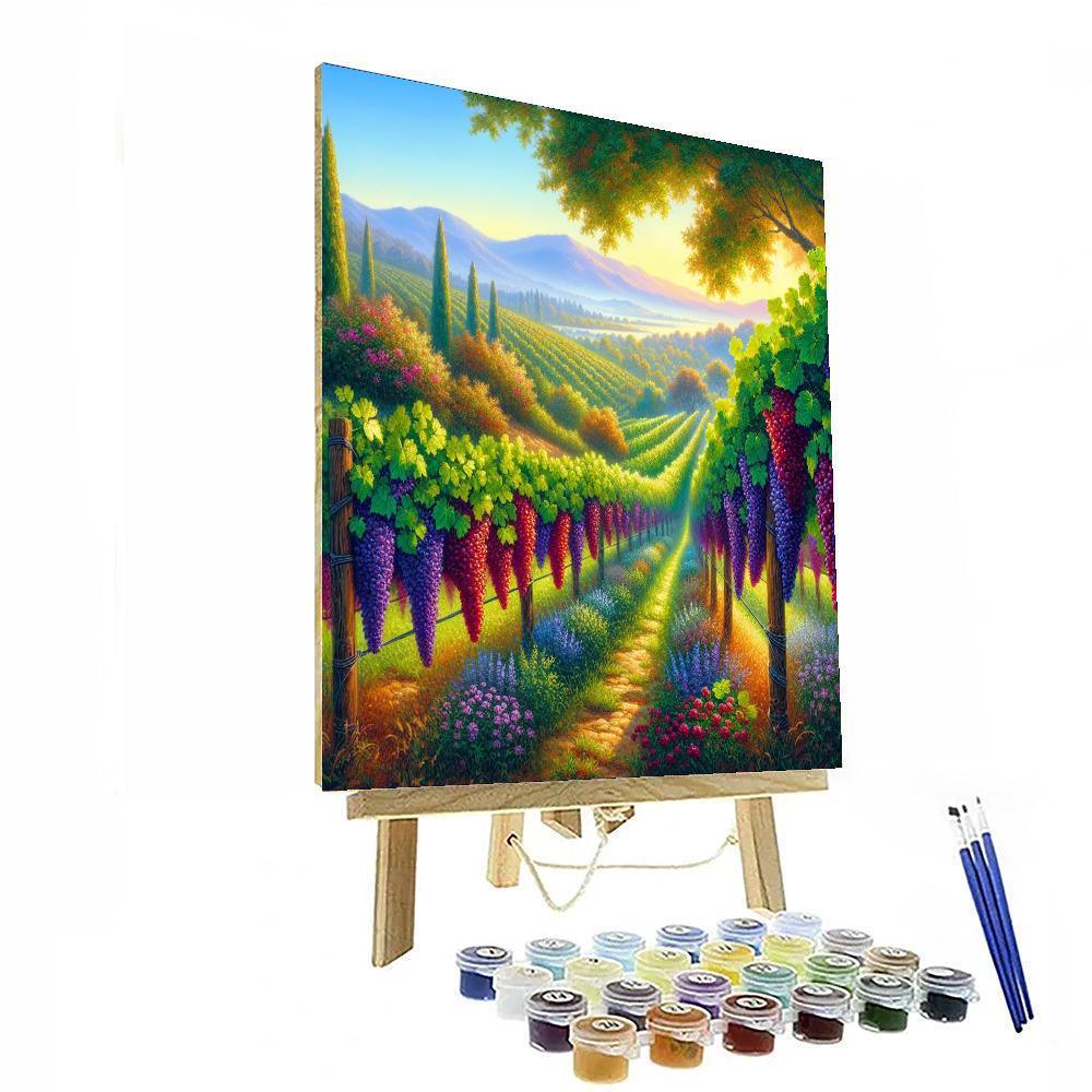 Sunlit Vineyard Views Numbered Painting Kits