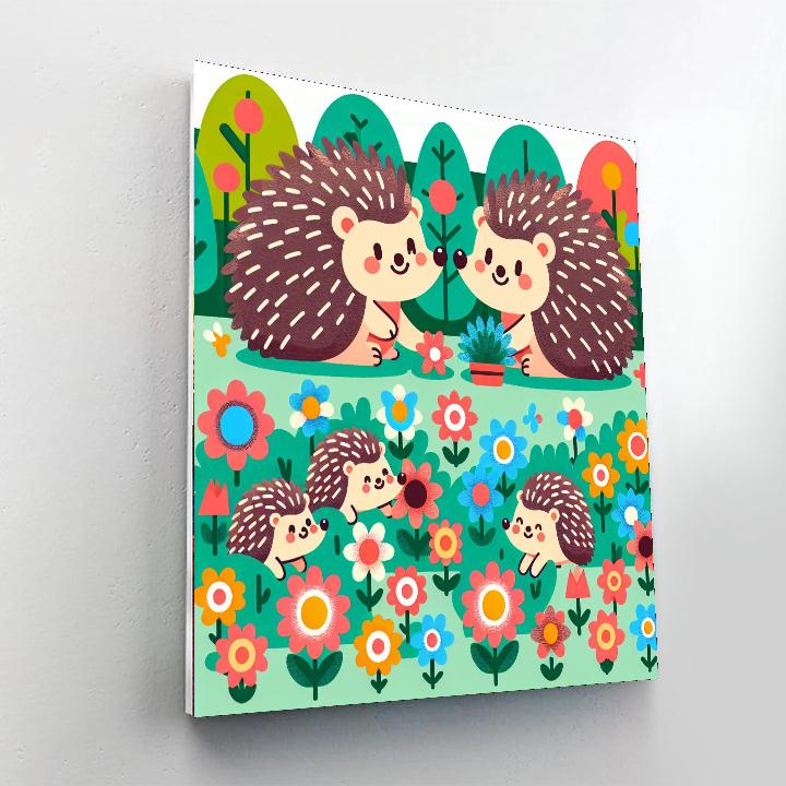 Happy Hedgehog Hangout Painting By Numbers Kit