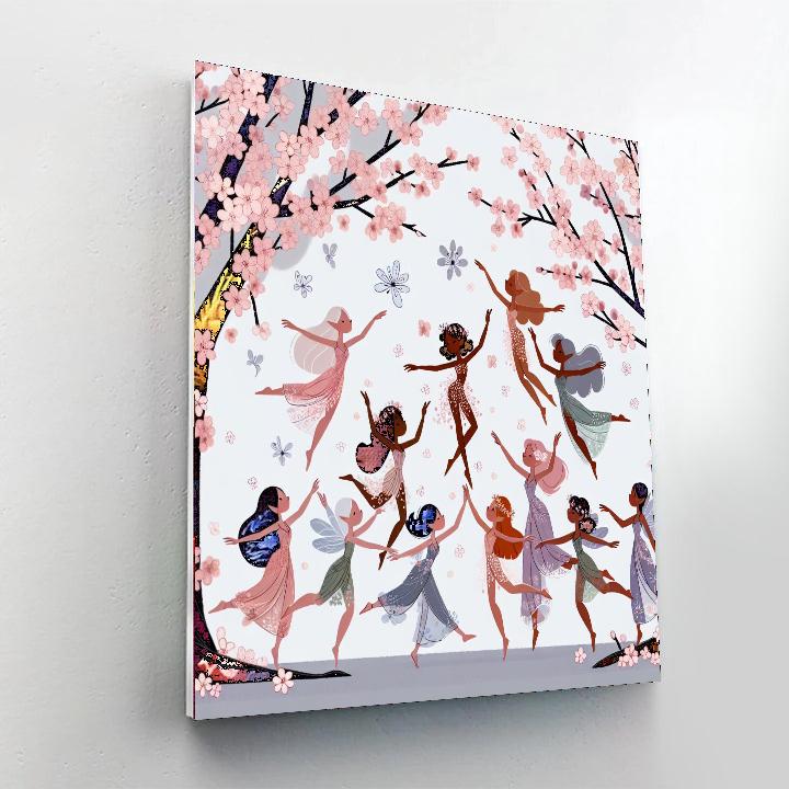 Cherry Blossom Fairy Dream Numbered Painting Kits
