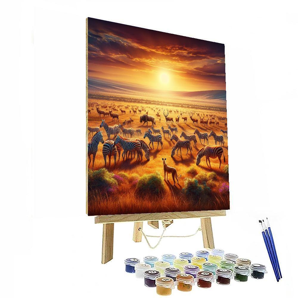 Serengeti Wildlife Spectacle Number Painting