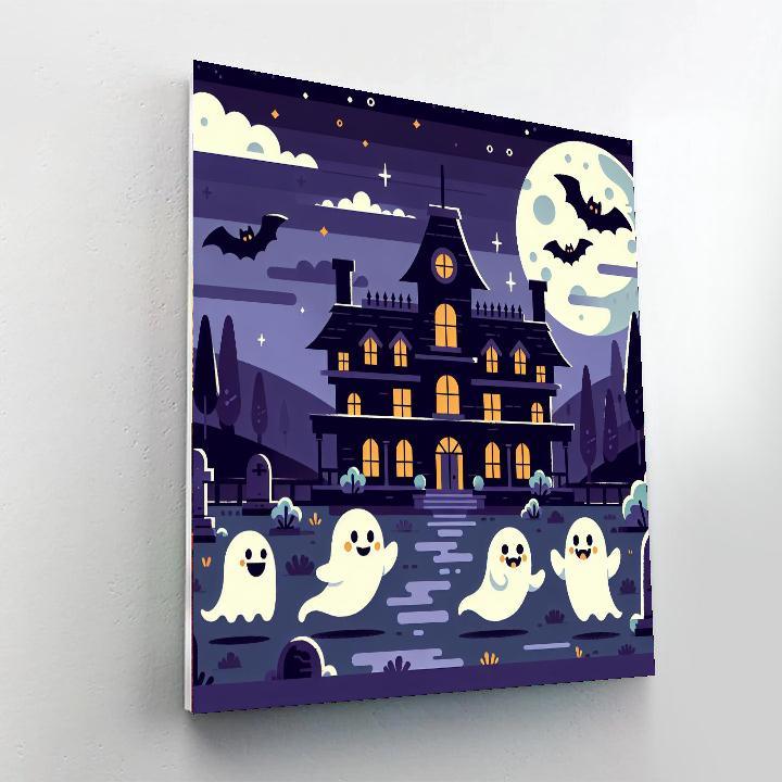 Halloween Haunted Mansion Painting Number Kit