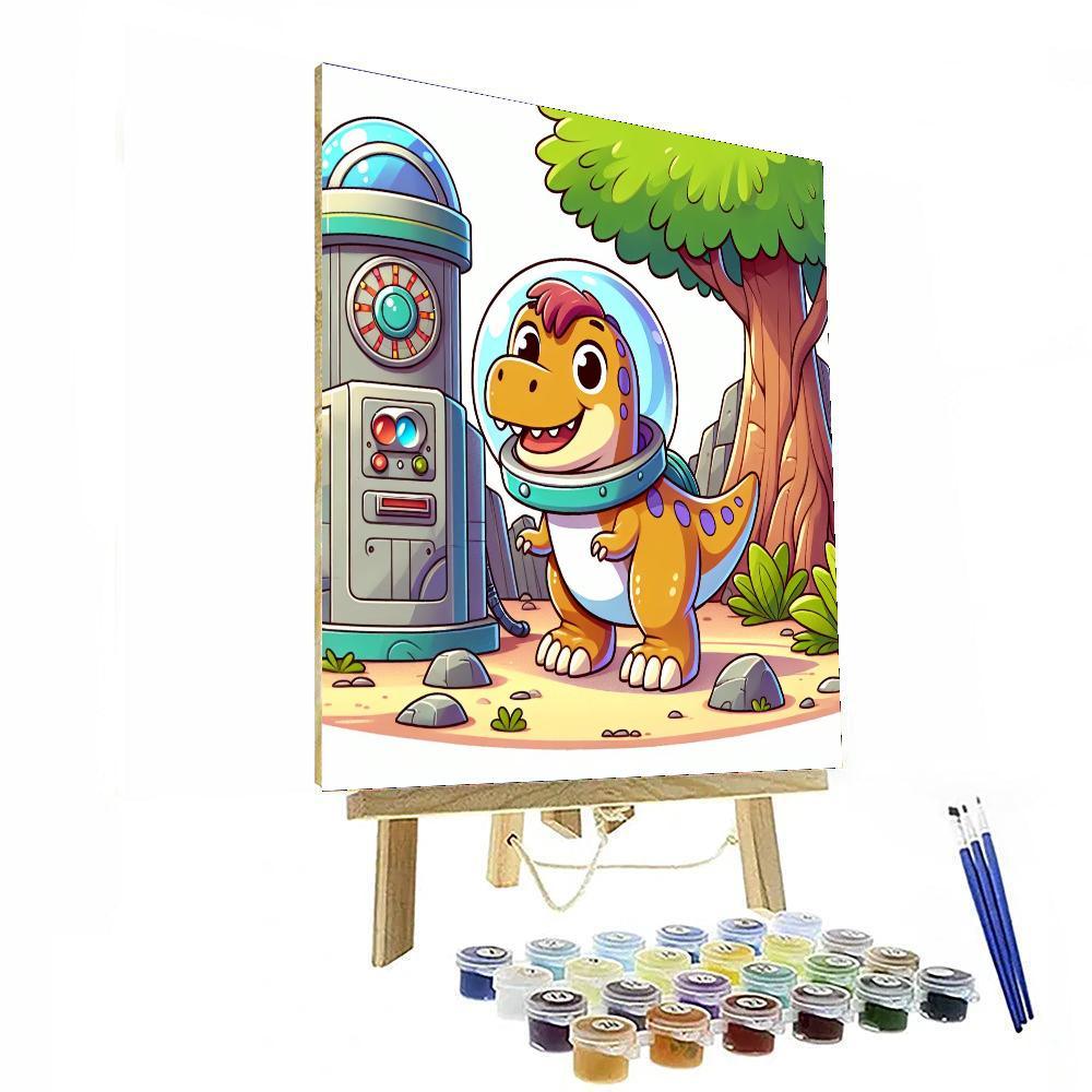 Time-traveling T-rex Expedition DIY Paint By Numbers