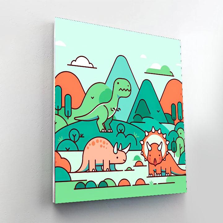 Dinosaur Valley Exploration Paint By Numbers Art