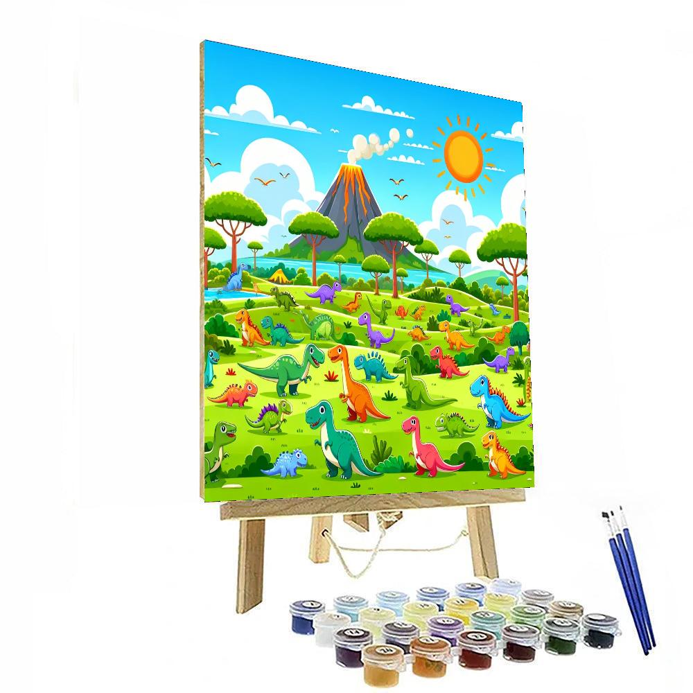 Funky Dino Park Number Painting