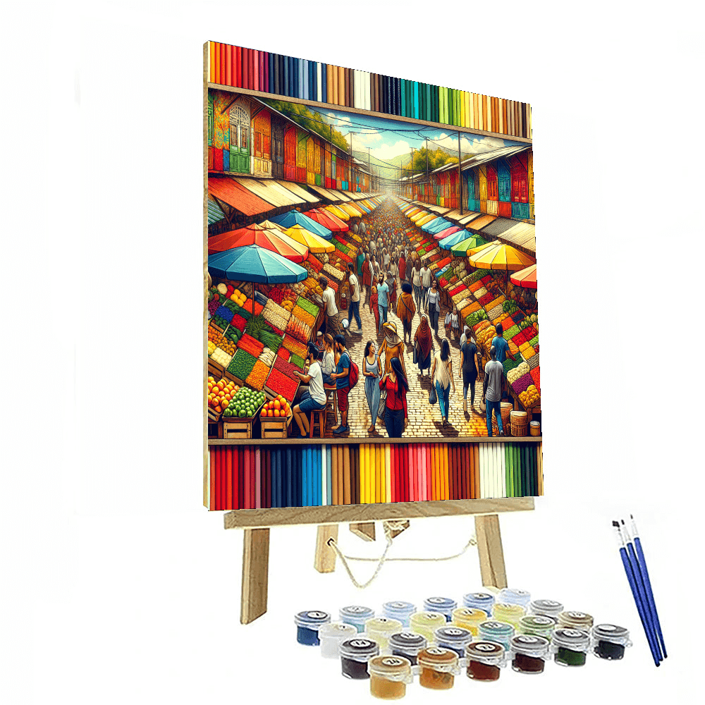 Lively Street Market DIY Paint By Numbers